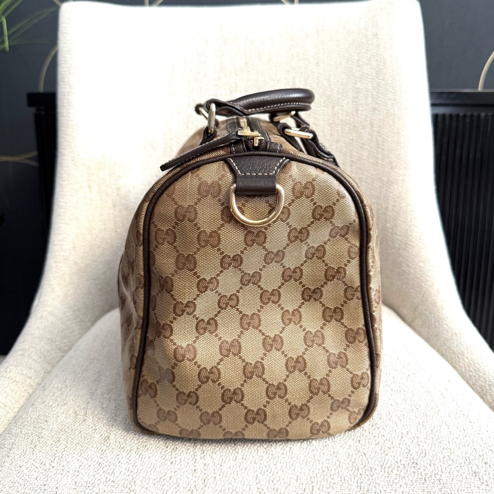 Authentic Gucci Joy Boston bag brown monogram coated canvas medium size - Picture 7 of 16